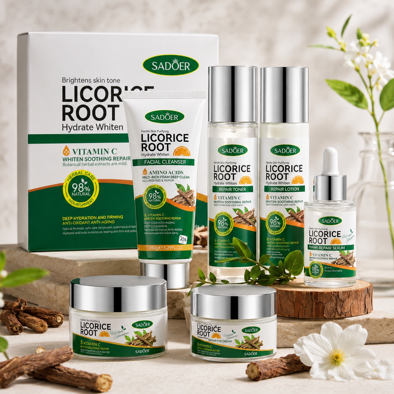 Sadoer - Licorice Root Whitening Skin Care Set
