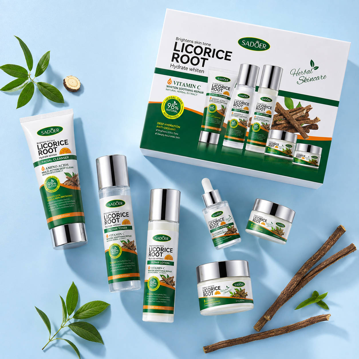 Sadoer - Licorice Root Whitening Skin Care Set